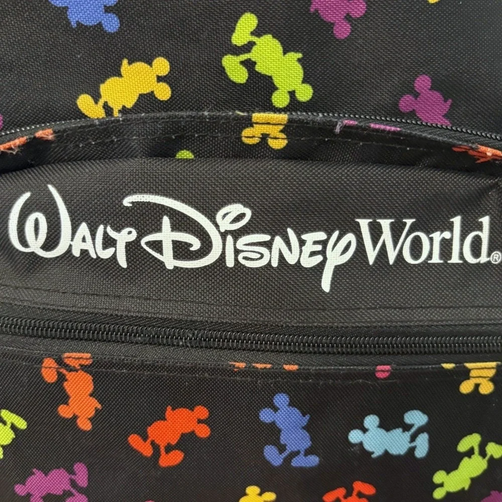 Walt Disney World Mickey Mouse Rainbow‎ Silhouette Black Canvas Backpack Bag